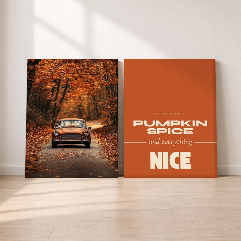 Herbst Leinwand Set – Goldener Oktober (2er)