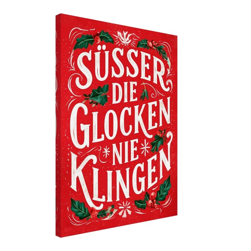 Weihnachten Leinwand Set – Rot & Retro (3er)
