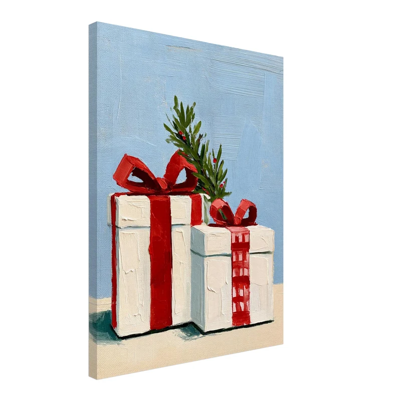 Weihnachten Leinwand Set – Retro Nostalgie (2er)