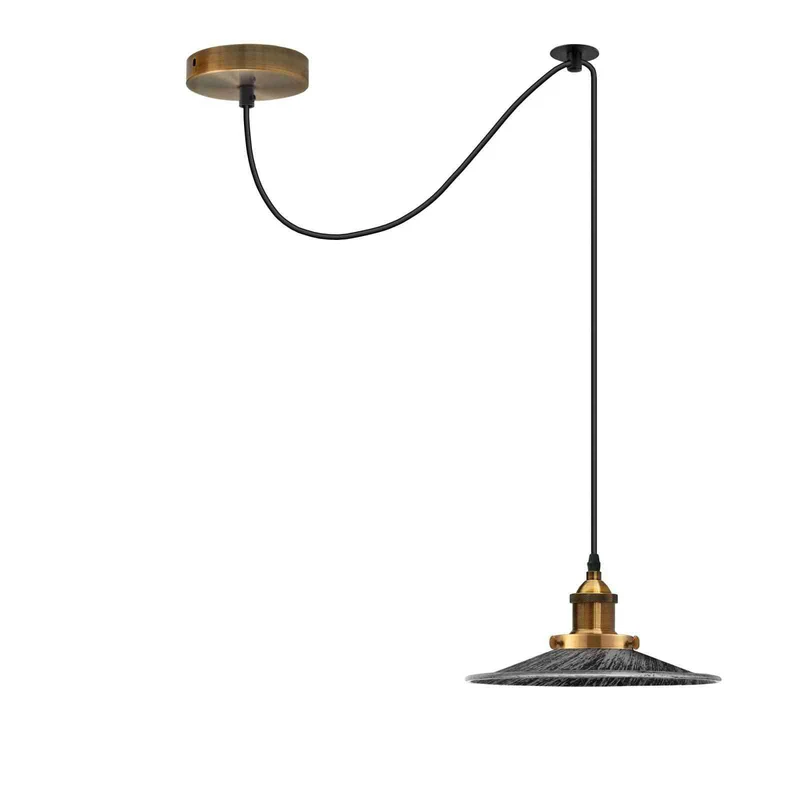 Vintage Fabriklampe – Dezentrale Teller Pendelleuchte | 2m | E27 ~3928