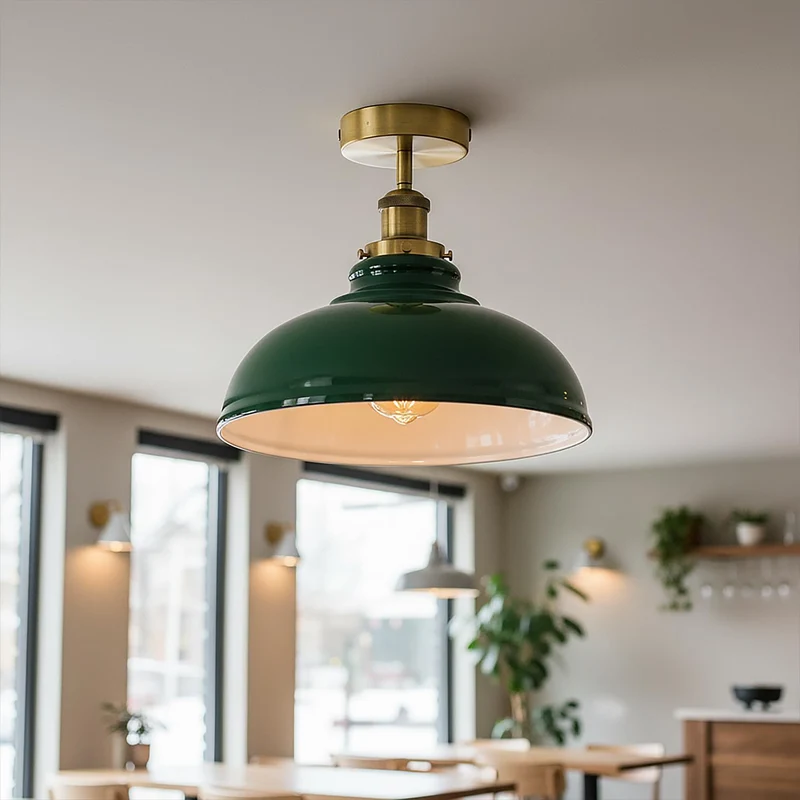 Industrie Deckenleuchte – Vintage Unterputz Halbschalen Lampe | Ø29cm | E27 ~3922
