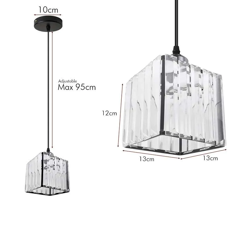 Mini Kristall Kronleuchter Würfel Modern | E27 Fassung ~3857