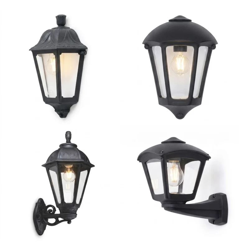 Vintage Außenwandleuchte IP55 Schwarz E27 Gartenleuchte~3830