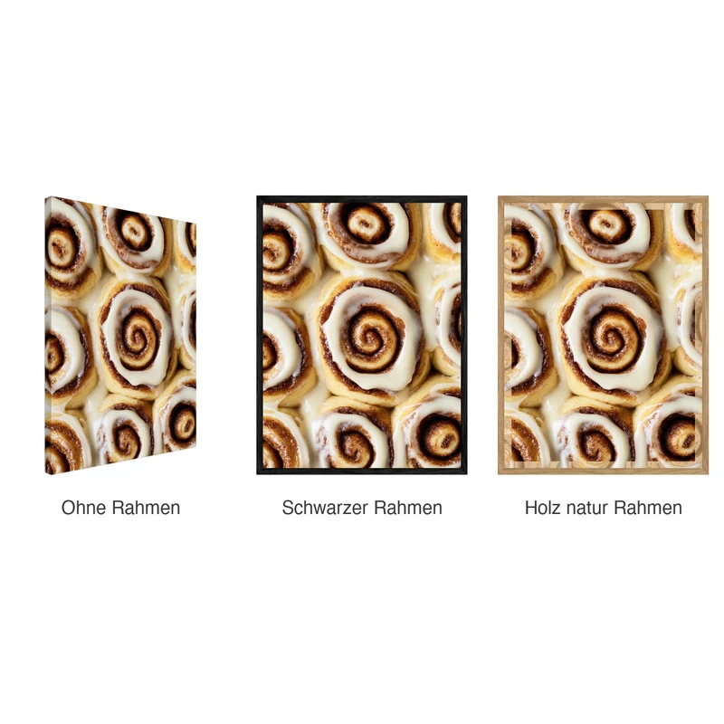 Zimtschnecken Leinwand Set – Herbst & Gemütlichkeit (2er)