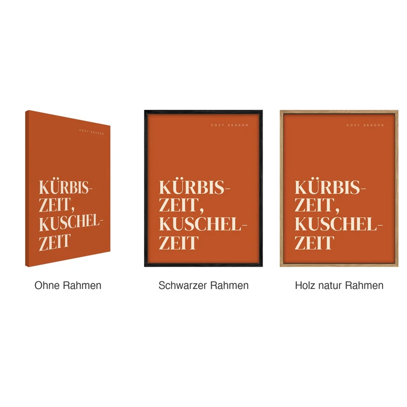 Kürbiszeit Leinwand Set – Sprüche & Stillleben (3er)