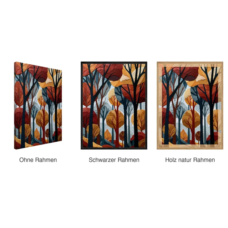 Cozy Leinwand Set – Herbstwald & Schriftzug (2er)