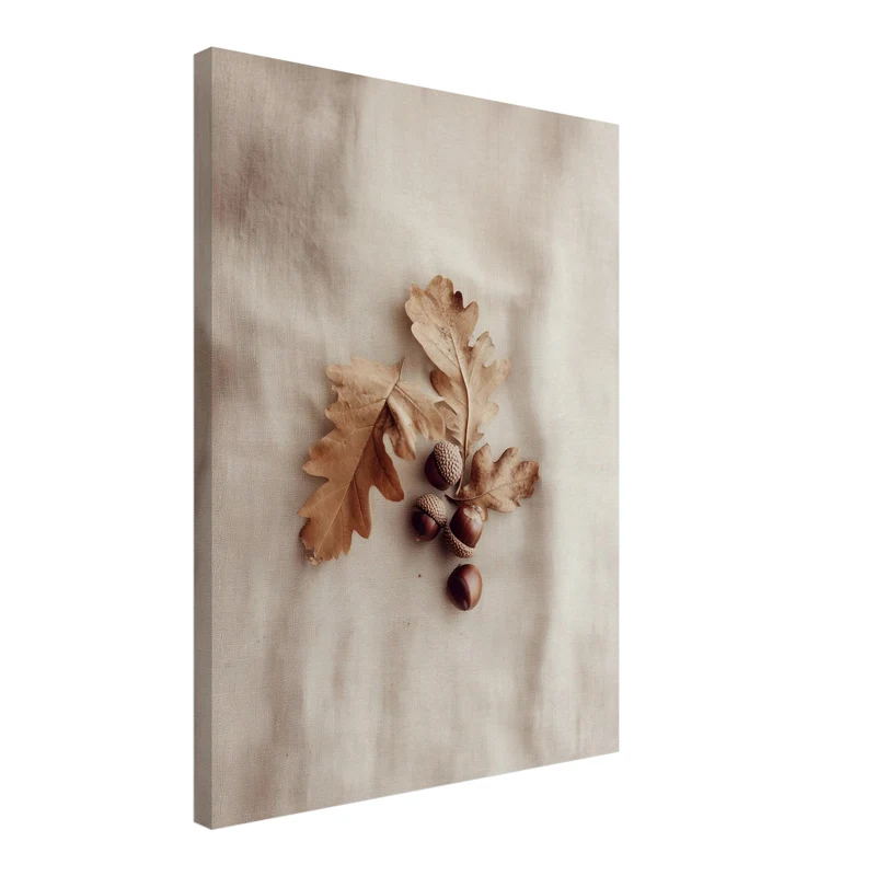 Herbststrauß Leinwand Set – Trockenblumen & Eicheln (2er)