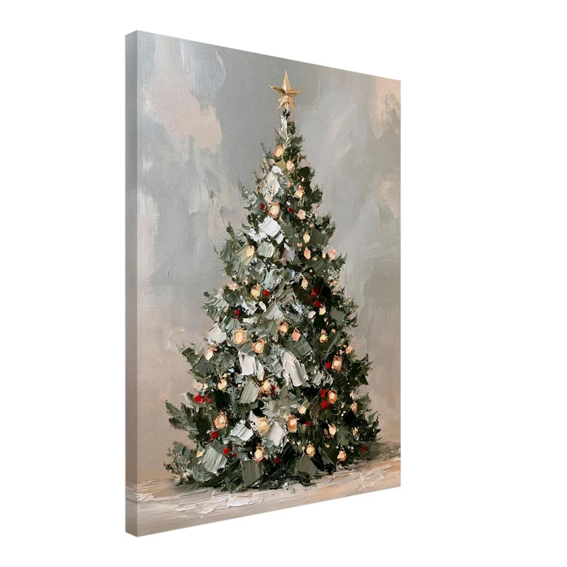 Vintage Weihnachten Leinwand Set – Nostalgie in Öl (3er)