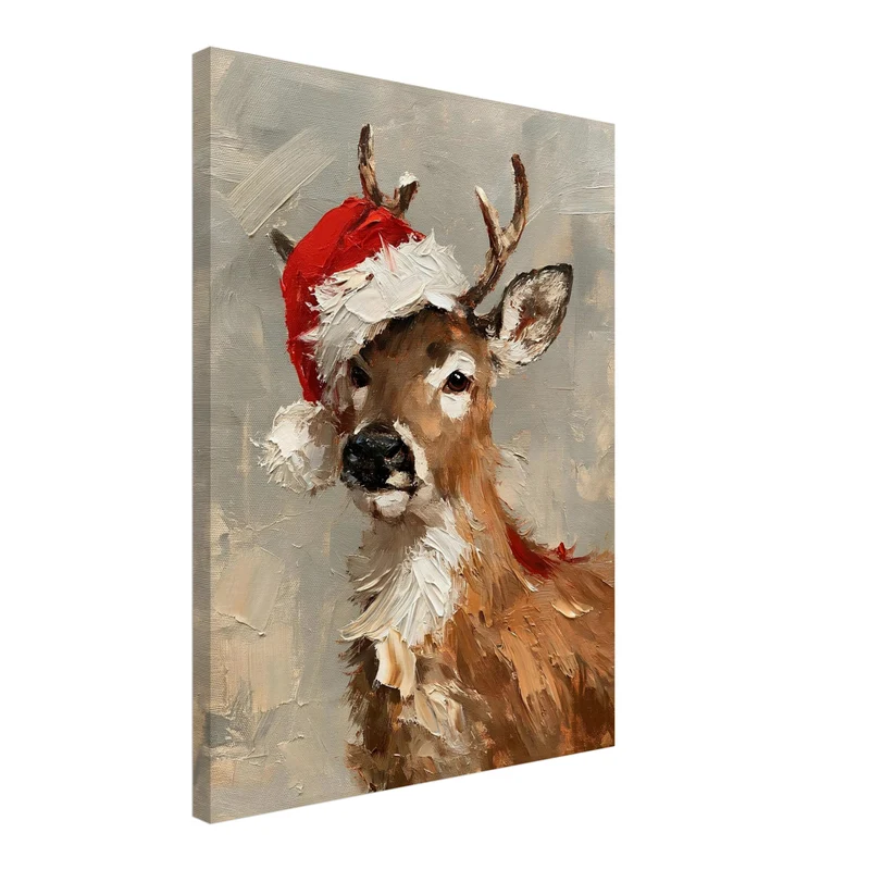 Vintage Weihnachten Leinwand Set – Nostalgie in Öl (3er)