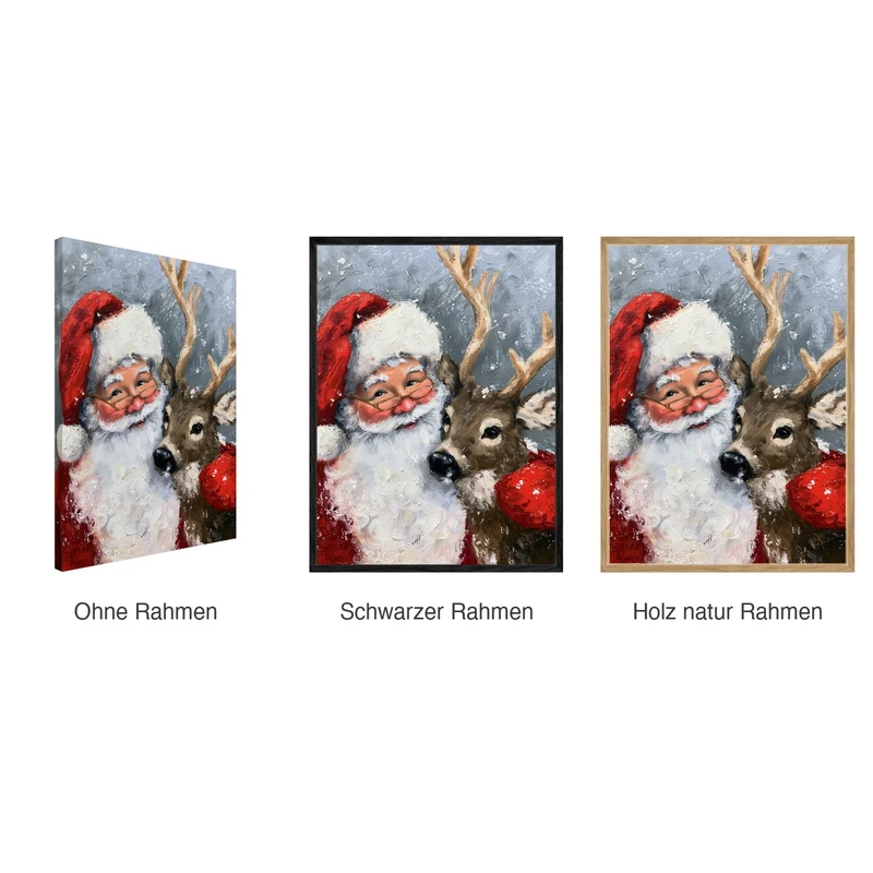 Vintage Weihnachten Leinwand Set – Nostalgie in Öl (3er)