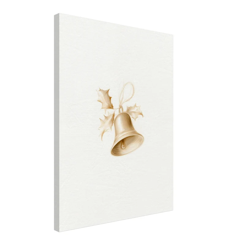Goldene Weihnacht Leinwand Set – Glocke & Baum (2er)