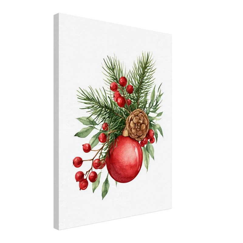 Weihnachtsstern Leinwand Set – Vintage Botanik (3er)