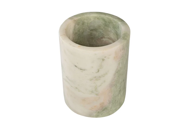 Casa Padrino Luxus Marmor Weinkühler Grün Ø 14 x H. 18 cm - Massiver Flaschenkühler aus hochwertigem Indian Green Onyx - Luxus Bar Accessoires
