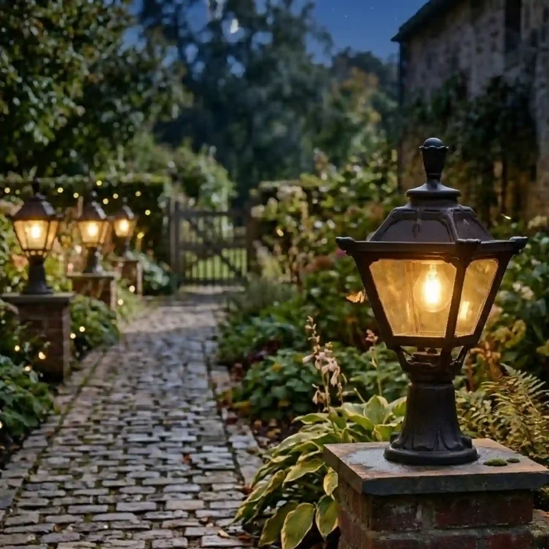 Viktorianische Garten Mastleuchte IP55 E27 Wasserdicht~3816