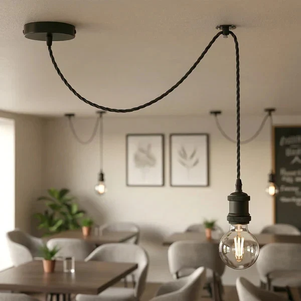 Pendelleuchte Verdrilltes Kabel mit Lampenfassung ~3813