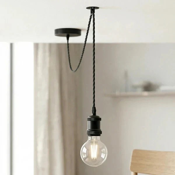 Pendelleuchte Verdrilltes Kabel mit Lampenfassung ~3813