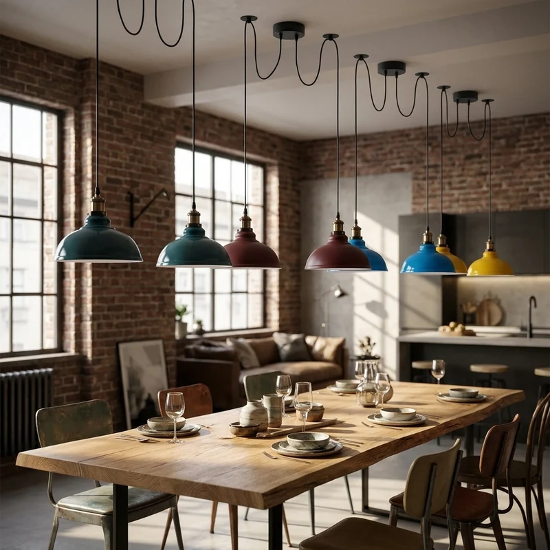 Spinnen-Pendelleuchte 2er-Köpfen, Affenschaukel restaurant bar Deckenlampe E27 ~3800