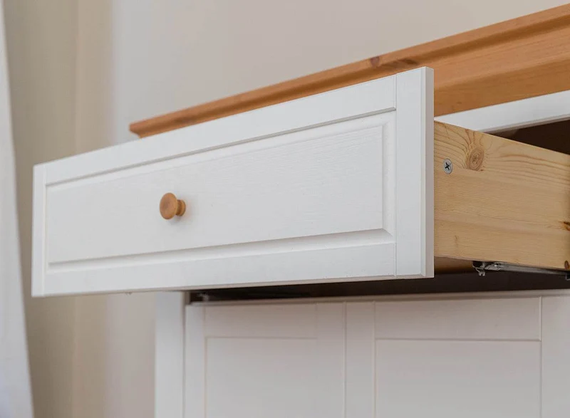 Kleiner Schuhschrank aus Massivholz | Flur Schrank Marone Elite mit Schublade
