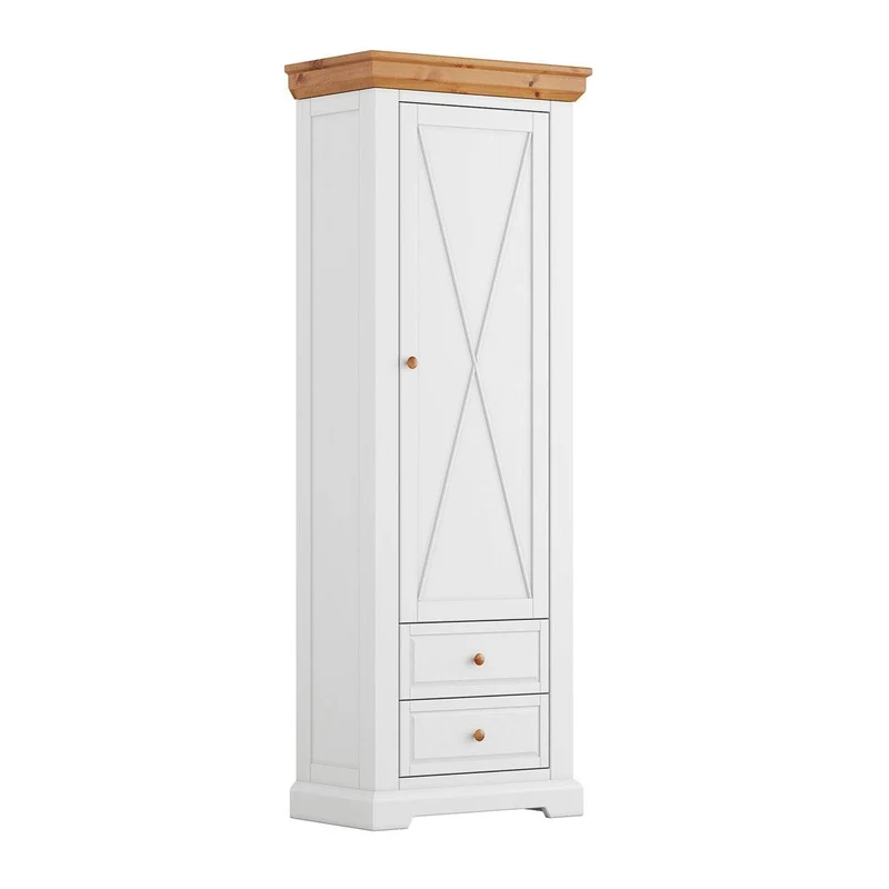 Schmaler Schrank aus Massivholz | Wohnzimmerschrank Marone Elite mit zwei Schubladen