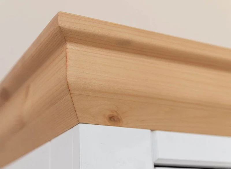 Schmaler Schrank aus Massivholz | Wohnzimmerschrank Marone Elite mit zwei Schubladen
