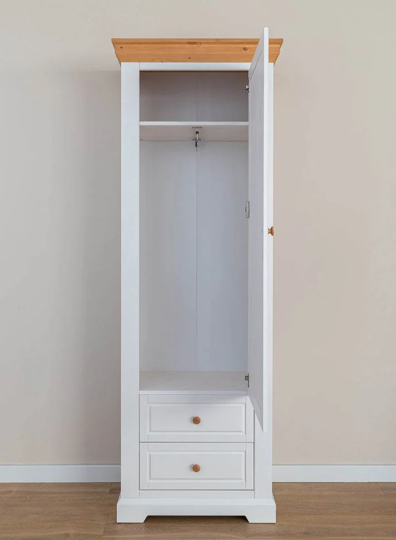 Schmaler Schrank aus Massivholz | Wohnzimmerschrank Marone Elite mit zwei Schubladen