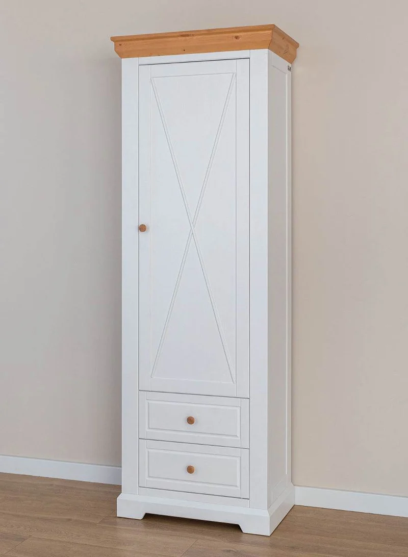 Schmaler Schrank aus Massivholz | Wohnzimmerschrank Marone Elite mit zwei Schubladen