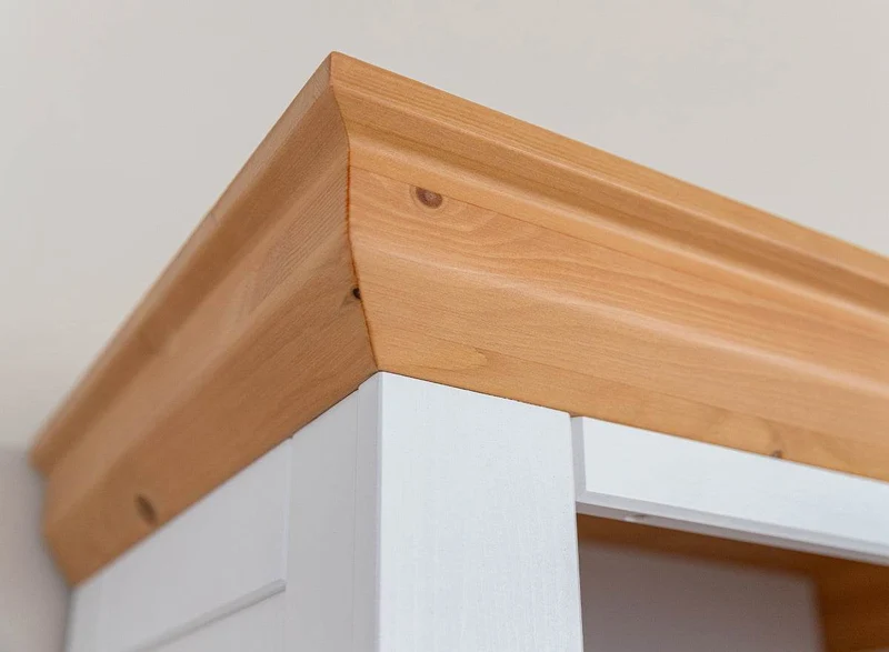 Schmaler Schrank aus Massivholz | Wohnzimmerschrank Marone Elite mit zwei Schubladen