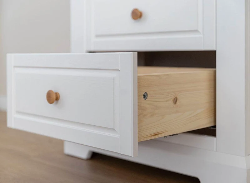 Schmaler Schrank aus Massivholz | Wohnzimmerschrank Marone Elite mit zwei Schubladen