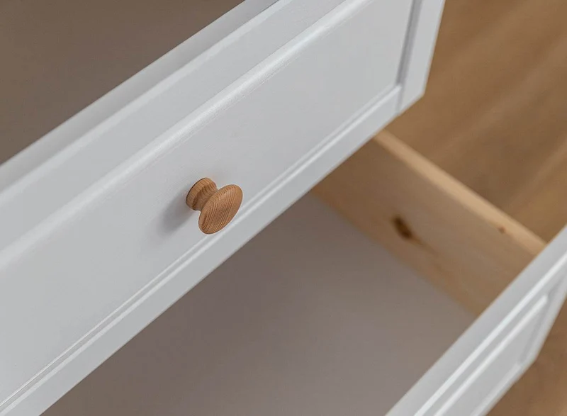 Schmaler Schrank aus Massivholz | Wohnzimmerschrank Marone Elite mit zwei Schubladen