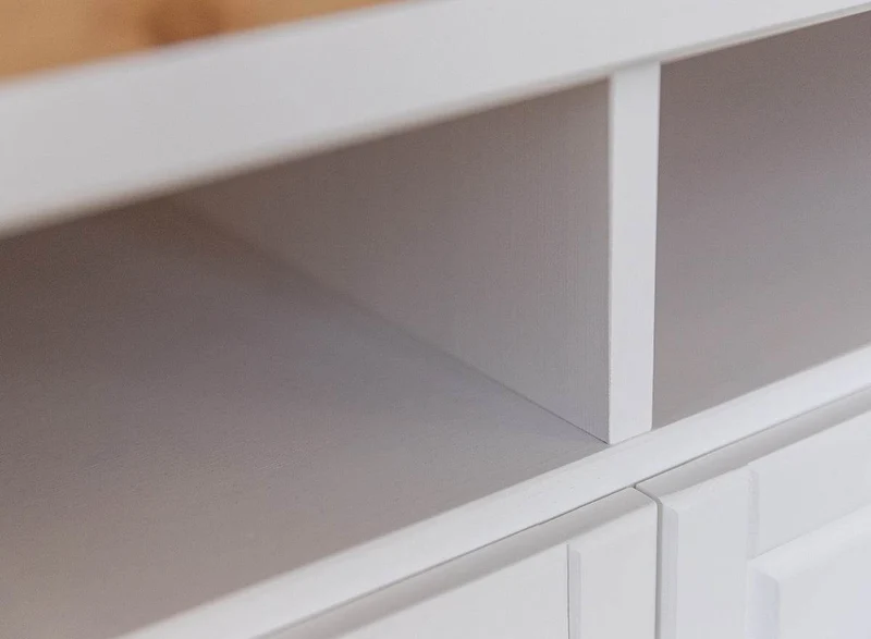 Kleines TV-Board aus Massivholz | Lowboard Marone Elite mit zwei Schubladen