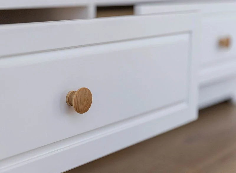Kleines TV-Board aus Massivholz | Lowboard Marone Elite mit zwei Schubladen