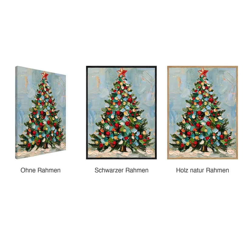 Weihnachtsbaum Leinwand Set – Ölgemälde & Farben (2er)