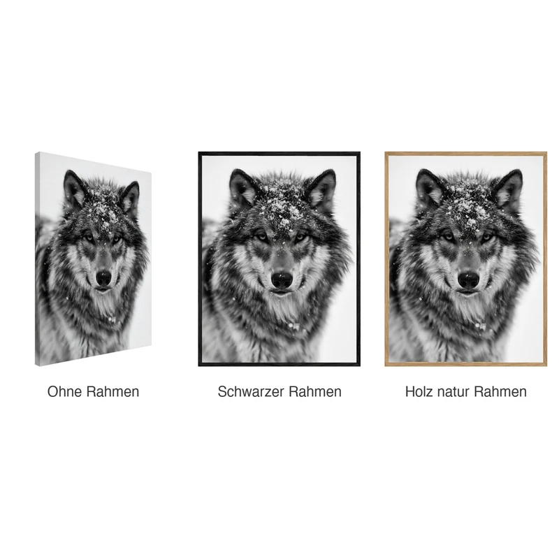Wolf Leinwand Set – Berge & Schneetreiben (2er)