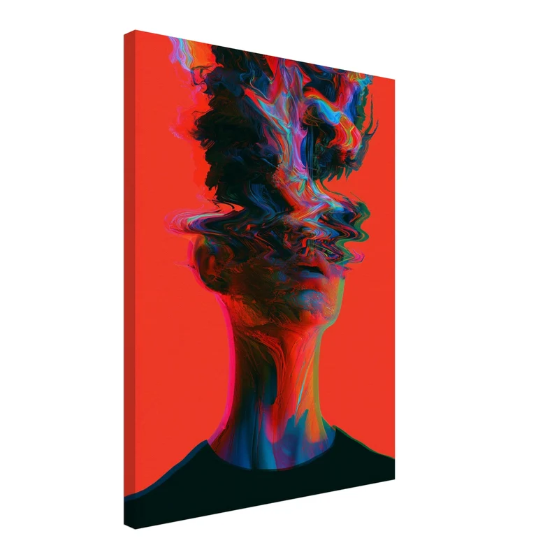 Psychedelic Leinwand Set – Köpfe in Neon (3er)