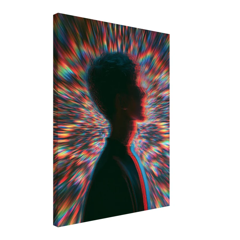 Psychedelic Leinwand Set – Köpfe in Neon (3er)