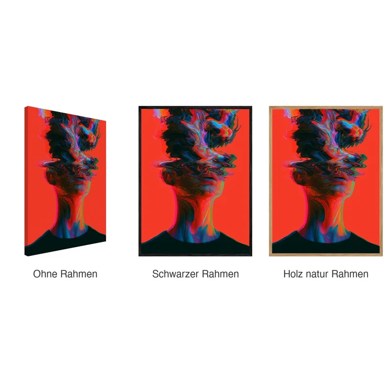 Psychedelic Leinwand Set – Köpfe in Neon (3er)