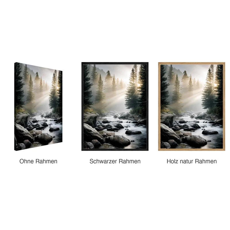 Natur Bergnebel Leinwand Set