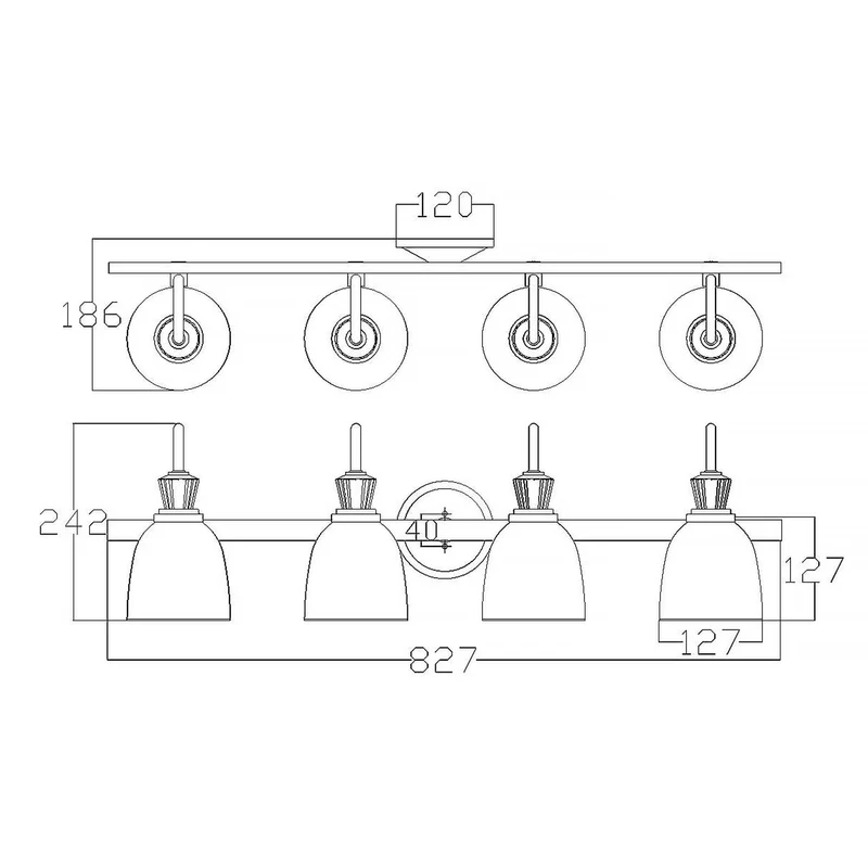 Wandleuchte Cora 4-flammig Chrom