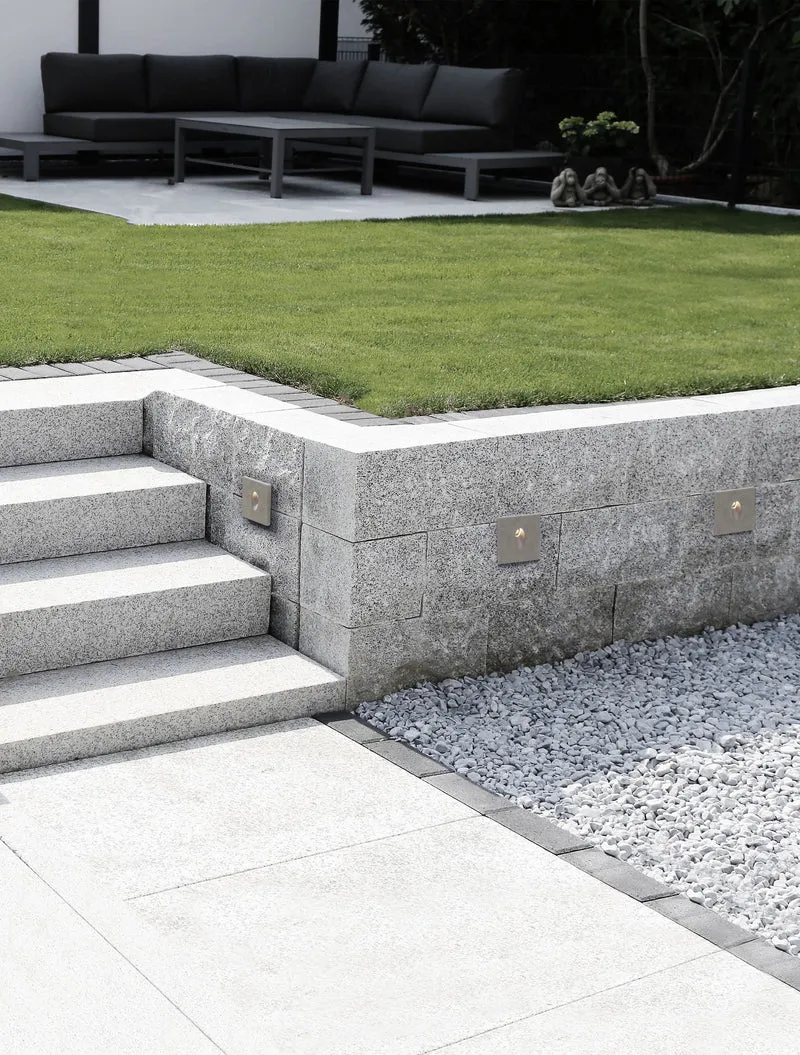 Finlo LED Außenwandeinbauleuchte Lichtauslass Rund Grau IP65