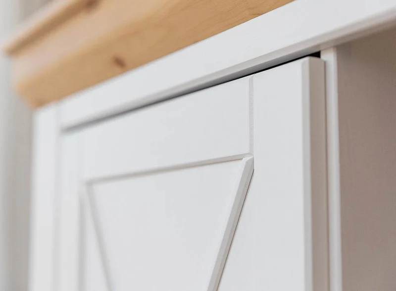 Sideboard aus Massivholz | Zweitürige Wohnzimmerkommode Marone Elite mit zwei Schubladen