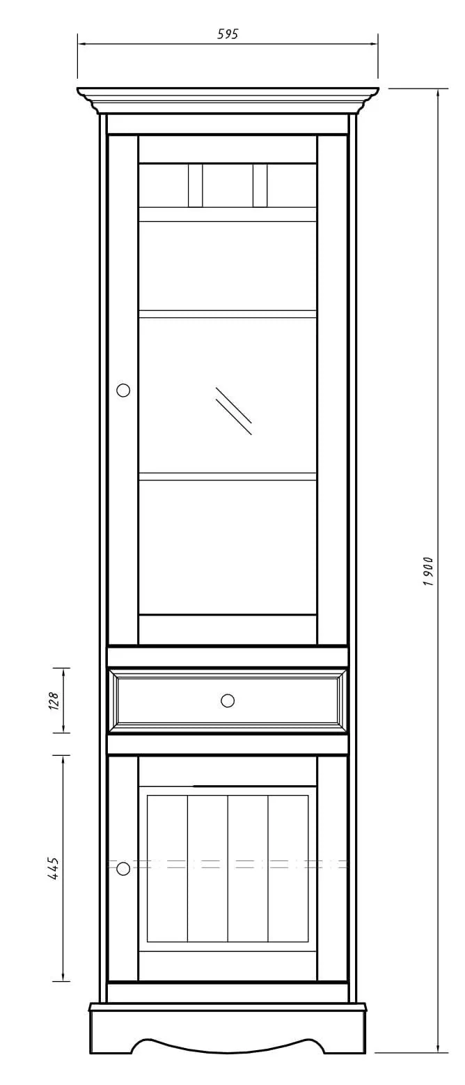Bologna Glasvitrine Weiß-Eiche – Stilvoll präsentieren und platzsparend verstauen