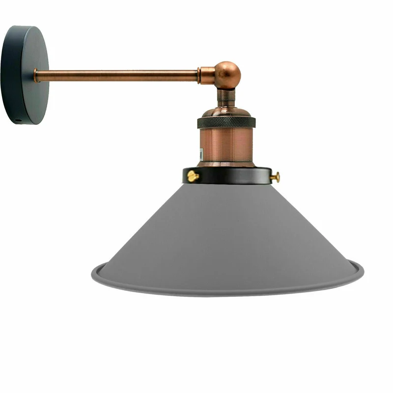 Retro Industrie Wandleuchte Farbig Kegelschirm Verstellbar E27 ~3710