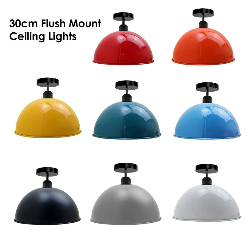 LEDSONE Farbige Retro Deckenleuchte Ø30cm Metall ~3698