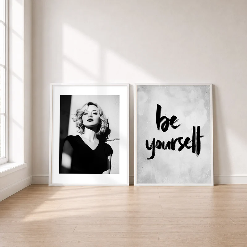 Statement Poster Set – Frau & Be Yourself (2er)