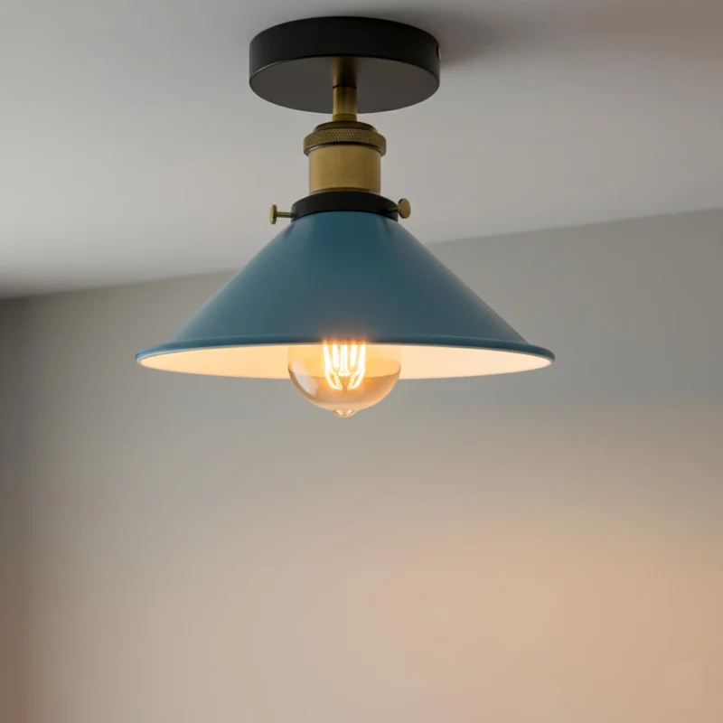 LEDSONE Industrie Deckenlampe Vintage Metall-Schirm E27 ~3733