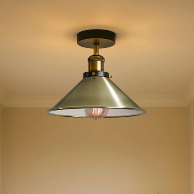 LEDSONE Industrie Deckenlampe Vintage Metall-Schirm E27 ~3733
