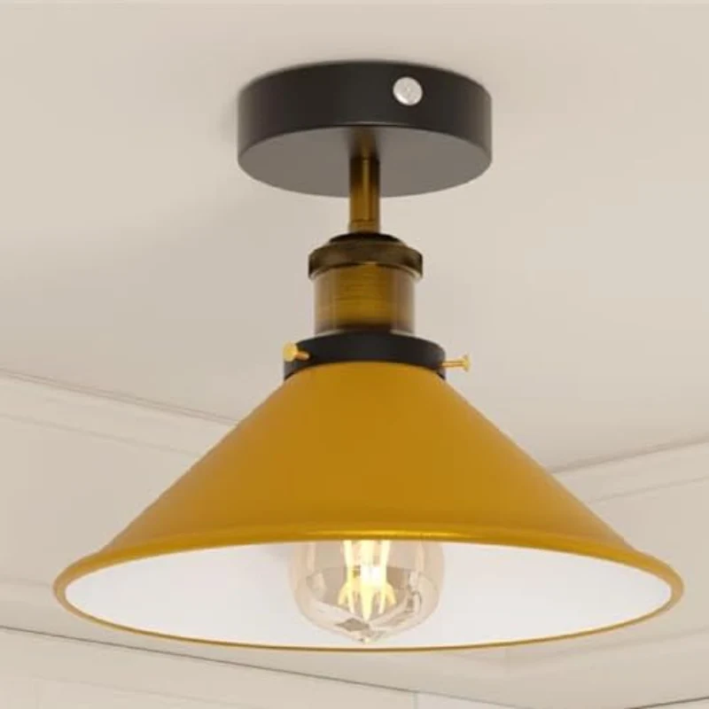 LEDSONE Industrie Deckenlampe Vintage Metall-Schirm E27 ~3733