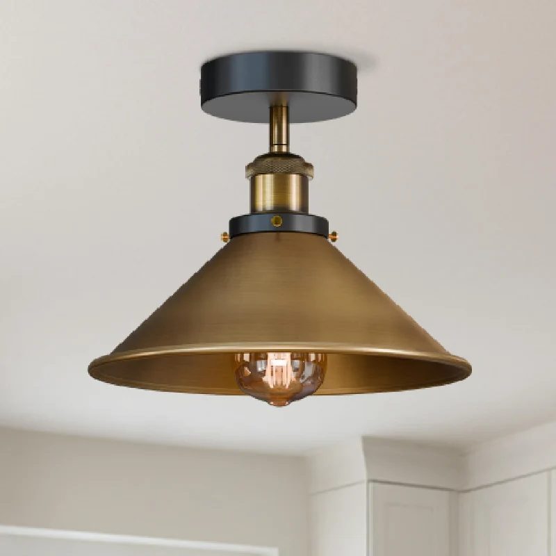 LEDSONE Industrie Deckenlampe Vintage Metall-Schirm E27 ~3733