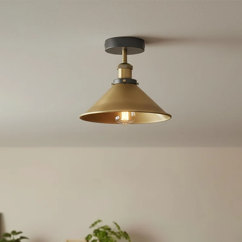 LEDSONE Industrie Deckenlampe Vintage Metall-Schirm E27 ~3733