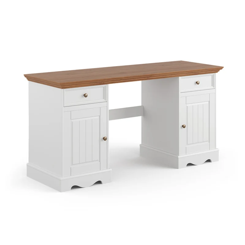 Bologna Elegante Schreibtisch – Weiß & Eichenoptik für Ihr Homeoffice